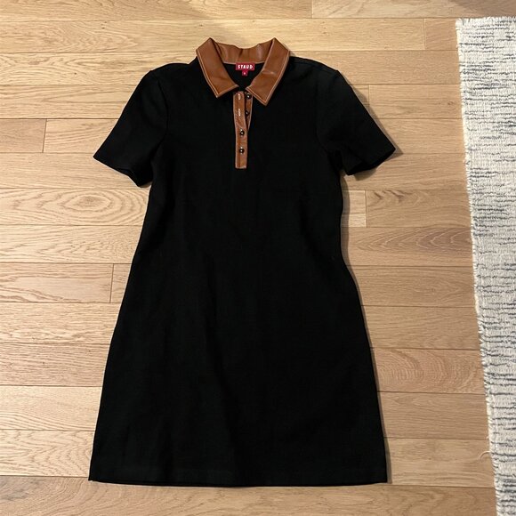 Black Staud Jay Polo Mini Dress Size M - Picture 2 of 3